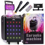 KaraoKing Bluetooth Karaoke Machine for Kids & Adults - New Wireless Microphone Speaker with Disco Ball, 2 Bluetooth Microphones & Free Phone/Tablet Holder - Portable PA System G100