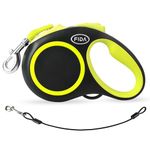 Fida Retractable Dog Lead, 5m/16ft Dog Leads for Large Dogs up to 50KG, Extendable Dog Lead with Green Reflective Ring for Daily Walking