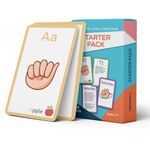 American Sign Language Flash Cards - 56 ASL Flash Cards for Kids, Babies, Toddlers. Sign Language for Kids Includes Alphabet, Numbers, Days, & Months. ASL Cards with Pictures and Descriptions