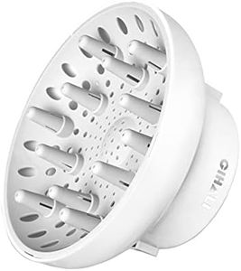 Universal Hair Diffuser “Super Sturdy” 4.4 cm to 4.6 cm for Natural Curly and Wavy Hair, Hair Dryer Attachment (White)