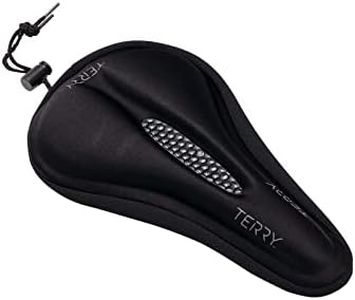 Terry Gel Bicycle Saddle Cover - Indoor or Outdoor use, Unisex Extra Soft Synthetic Gel Bicycle Seat,Contoured Shape with a Center Depression Exercise Bike Cushion, Water Resistant Cover