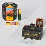 Dukhni Maamoul Bakhoor Variety Box with Burner & Attar Oil Set Authentic Arabic Incense & Fragrance Oils | Gift Sets | Luxurious Long-lasting Assorted Scents | العطار العربي | دخني عود بخور