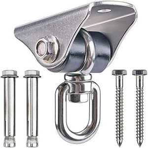 Besthouse Swing Hook Hammock Hooks, 360 Degree Stainless Steel Ceiling Hook Capacity 450 kg, SUS304 Stainless Steel Attachment Hanging Chair with 4 Screws for Wood Sets, Hammock Chair Sandbag