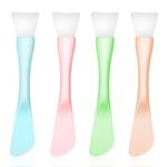 Silicone Facial Mask Applicator, 4 Pcs Reusable Double-End Face Mask Brush Washable Beauty Spatula Tools for Clay, Cream, Gel, And Mud Facial Masks, Gentle Exfoliating Deep Pore Cleansing, Detachable