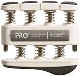 PROHANDS PRO Hand Exerciser, Finger Exerciser (Hand Grip Strengthener), Spring-Loaded, Finger-Piston System, Isolate and Exercise Each Finger, (11 lb Extra-Heavy Tension, Gray-Pro)