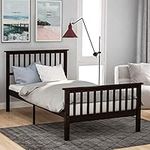Merax Solid Wood Bed Frame with Hea