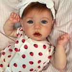 KSBD Reborn Baby Dolls Girl with Realistic Veins, 20 Inch Newborn Baby Doll with Weighted Cloth Body, Lifelike Reborn Doll, Advanced Painted Vinyl Gift Set for Kids Age 3+, Real Saskia Replica