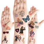 108Pcs Temporary Tattoos for Fans Singers | Birthday Music Party Decorations | Number 13 Hand Face Tattoo Stickers Favor Party Supplies for Kids Boy Girl Adult Pretty Christmas