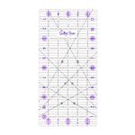 The Quilted Bear Quilting Rulers - Transparent Acrylic Non Slip Quilting & Patchwork Ruler with Clear Black Lines & 30, 45 & 60 Degree Angles (6" x 12")