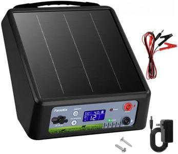 20 Miles 6-12KV Adjustable Solar Electric Fence Charger, Max 2J Pulse, LED