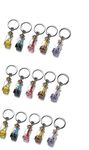 Birthday Party Return Gift Ideas Drifting Bottle Keychain Glass Colorful Wishing Bottle Keyrings For Kids Gifts Key Chain For Bags Key Rings Cradle Cermony Baby Naming 15 Sets, Multi-Coloured