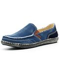 Sprifloral Mens Loafers Fashion Espadrilles Classic Canvas Shoes Outdoor Boat Shoes Comfy Slip-on Casual Driving Slippers for Men Blue