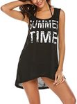 Ekoouaer Womens Beach Bathing Suit Swim Bikini Swimsuit Casual Cover Up Dresses Black Medium