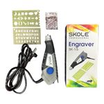 SKOLE Heavy Duty Handy Electric Carbide Tip Engraving Machine to Engrave/Scribe/Etching on Metal, Plastic, Wood, Glass, Leather for Vessels, Utensils, Furniture, Model Making, Hobby Craft DIY
