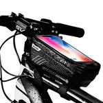 Bike Frame Bag, Bike Phone Mount, Waterproof Cycling Front Top Tube Pouch Pannier Bicycle Frame Phone Holder Crossbar Storage Bags for iPhone 12 11 Pro MAX XS XR X 8 7 6S Plus Smartphones Below 6.5''