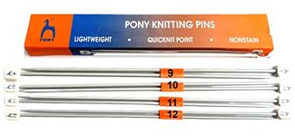 Artonezt Pony Light Weight Single Point Knob Aluminium Knitting Pins/Knitting Needles Combo (Grey, Size No. 9 to 12, Length 25cm)