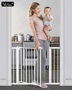 Ycozy Babysafe Baby Gate Dog Gate Metal Safety Gate for Stairs/Doorway/Playpen Auto Close Pet Door Gate for Children Kids Puppy 77cm Tall Width 67-74cm