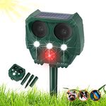 Cat Repellent, Garden Cat Deterrents, Ultrasonic Animal Repellent, USB & Solar Powered Waterproof Outdoor Animal Repeller, Motion Sensor and Flashing Light Pest Repeller, Squirrels Cats Rats