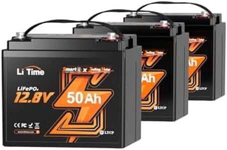 LiTime(3-PACK)12V 50Ah TM Bluetooth LiFePO4 Battery,Lithium Deep Cycle Battery,Low Temperature Protection & 50A BMS, 4000+ Cycles, Perfect for Trolling Motors,Yacht, Marine, Boat,Fishing Finder