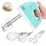 Hand Mixer Electric 7 Speeds, Lychee Portable Kitchen Aid Mixer Handheld Blender with Beaters, Whisks and Dough Hooks for Easy Whipping, Baking, Cake (Green)