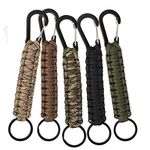 Kulannder 5 Pack Professional Paracord Keychain with Carabiner Clip, Paracord Keyring Paracord Lanyard for Keys Knife Flashlight for Camping and Hiking