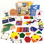 Lab: Math Learning kit Class 5, 6, 7 – Age 11 12 13 14 Years: Fraction Tiles, Tangrams, Base 10 Blocks, Graph Concepts, Geometry Box & More, Mental Games, STEM Activities for Kids, Screen-Free Maths