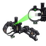 SHARROW Compound Bow Sight 5 Pin /7 Pin Bow Sights Micro Adjustable with Bow Sight Light Aluminum Alloy for Archery Hunting (DB9150 Black (5 pin))