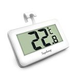 Fridge Thermometer Digital Refrigerator Thermometer, Suplong Digital Waterproof Fridge Freezer Thermometer With Easy to Read LCD Display (White-1)