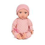 LullaBaby – 14-inch Realistic Baby Doll – Fair Skin Tone & Gray Eyes – Soft Body & Removable Outfit – Pink Hat & Pacifier Accessory – Toys For Kids Ages 2 & Up – Baby Doll – Pink Heart-Print Pajama