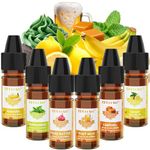 Food Flavoring Oil - Concentrated Candy Flavors, 6 Liquid Lip Gloss Flavoring Oil, Cake Batter Lemon Root Beer Flavor Oil for Baking, Cooking, Slime Making, Drinks, Water & Oil Soluble - 0.25 Fl Oz