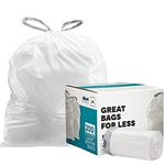 1.2 Gallon Simplehuman Compatible with Simplehuman (x) Code A, 0.5 Mil, White, 11.5"W x 15.5"H, 200/Count (8 Rolls of 25)