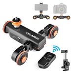 YELANGU Anto Camera Slider with Wireless Remote Control, 3 Speed Adjust Camera Video Dolly for DSLR Camera 360 Degree Swivel Shooting Motorized Electric Track Rail Slider Dolly Car with Phone Holder