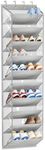 SLEEPING LAMB 10 Tiers Over The Door Shoe Organizer with Clear Deep Pockets, Hanging Shoe Rack for Door Storage 20 Pairs Sneakers Holder for Closet Hanger Boots, Grey