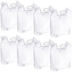 PATIKIL 2.6 Gallon Collapsible Water Container Bag, 8 Pack BPA-Free Clear Plastic Storage Jug Folding Water Bag for Camping, Hiking, Emergency Water Storage