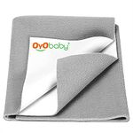 OYO BABY Waterproof Quick Dry Sheet for Baby| Bed Pad | Baby Bed Protector Sheet for Toddler Children (Large (140cm x 100cm), Grey)