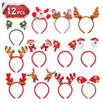 Leesgel Christmas Headband, 12pack Christmas Hats Hair Hoops Headbands for Women Adults Kids Christmas Decorations, Christmas Costume Headwear Outfits Birthday Xmas Party Supplies Favours Accessories