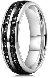 THREE KEYS JEWELRY Tungsten Women's Wedding Band Ring 4, 9, Non-Precious Metal, No Gemstone