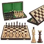 Superb DIAMONDS -16 in x 16 in x 1 in LARGE Wooden Chess Set. Very Popular Europen Hand Crafted Chess