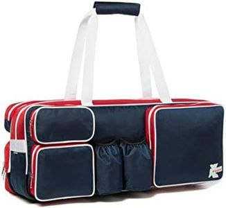 K-Cliffs Tennis Racket Bag | Deluxe Ballistic Nylon Travel Duffel | Shoe Compartment Red White Blue