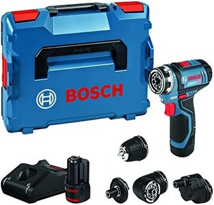 Bosch Professional 12V System Cordless Drill Driver GSR 12V-15 FC (2x battery GBA 12V 2.0Ah, Charger GAL 12V-40, 4x adapter (GFA 12-B, GFA 12-X, GFA 12-W, GFA 12-E, L-BOXX 102)