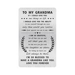 Alotozo Grandmother Gifts, Engraved Wallet Card to My Grandma, Mothers Day Gifts for Grand Mom, Best Grandma Ever