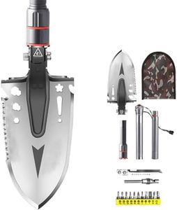 LONLEEYU Tactical Survival Shovel, 180 Degree Folding Multifunctional Portable Camping Shovel, Unbreakable Military Spade Survival Gear and Equipment for Backpacking, Hiking, Trenching, Car Emergency