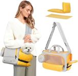 JourCraf Small Dog Sling Carrier, Front Facing Dog Carrier Sling, Hands Free Pet Carriers Bag with Padded Adjustable Strap and Poop Dispenser Machine Washable for Small Dogs Cats Travel Outdoor-Grey