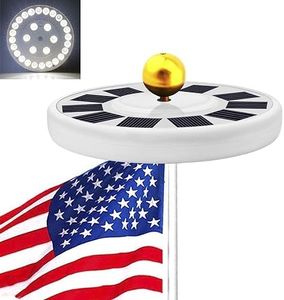 Elocupwe Solar Flagpole Light, 30 LED Flag Light Solar Light, Pole Light for Most 15 to 25 ft Flag Cover Waterproof Solar