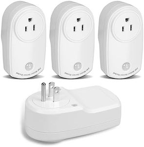 ZORZA 4Pcs Motion Sensor Switch Plug in Motion Sensor Light Socket 120V/60HZ Input 120 Degrees Sensing Range