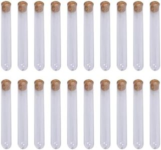EHJRE Set of 20 Glass Test Tubes with Natural Cork Stoppers, 15mmx100mm