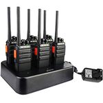 Retevis RT24 Walkie Talkies for Adults, Two Way Radio Long Range with 6 Way Charger, PMR446 License-free,16 Channels, CTCSS/DCS, VOX, 2 Way Radio for School, Security, Business(6 Pack, Black)