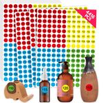 4416 PCS Pre-Priced Pricing Stickers, Sale Labels in 4 Bright Colors (Yellow/Red/Green/Cyan), Price Tag Stickers for Yard/Garage Sale, Flea Market (3/4” in Diameter)