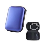 Hard Drive Case, 2.5 Inch Shockproof and Waterproof Hard Drive Bag, EVA External Hard Drive Case, Multi-Function Storage Carrying Universal Travel Case for Small Electronics, Color - Blue