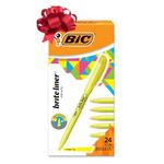 BIC Brite Liner Highlighters, Chisel Tip, 24-Count Box of Yellow Highlighters, Ideal Highlighter Set for Organizing and Colouring